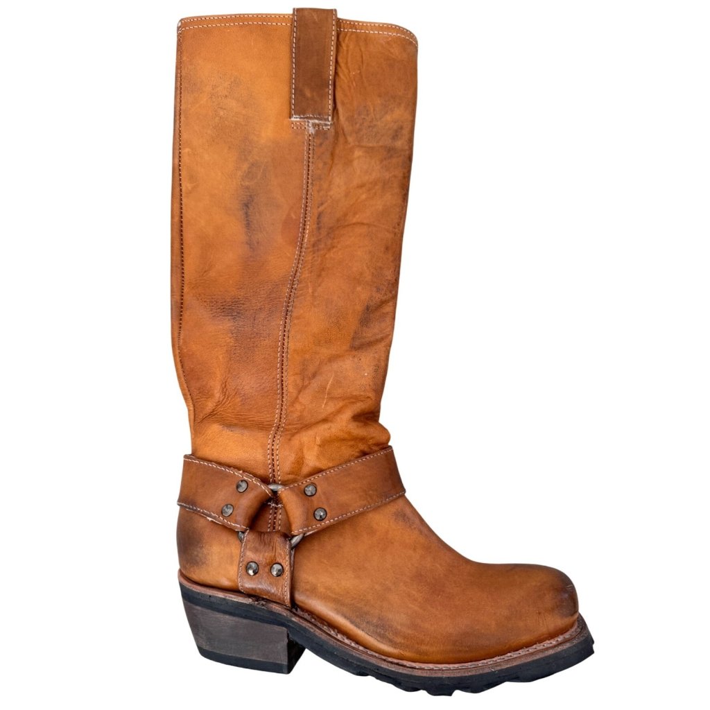 Freebird Wagner Womens Leather Motorcycle Boots Brown Size 6